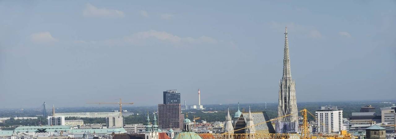 Blick über die Dächer von Wien mit Stephansdom