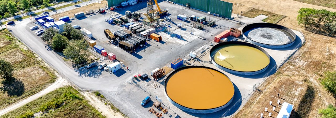 Die Tiefengeothermie-Anlage von oben