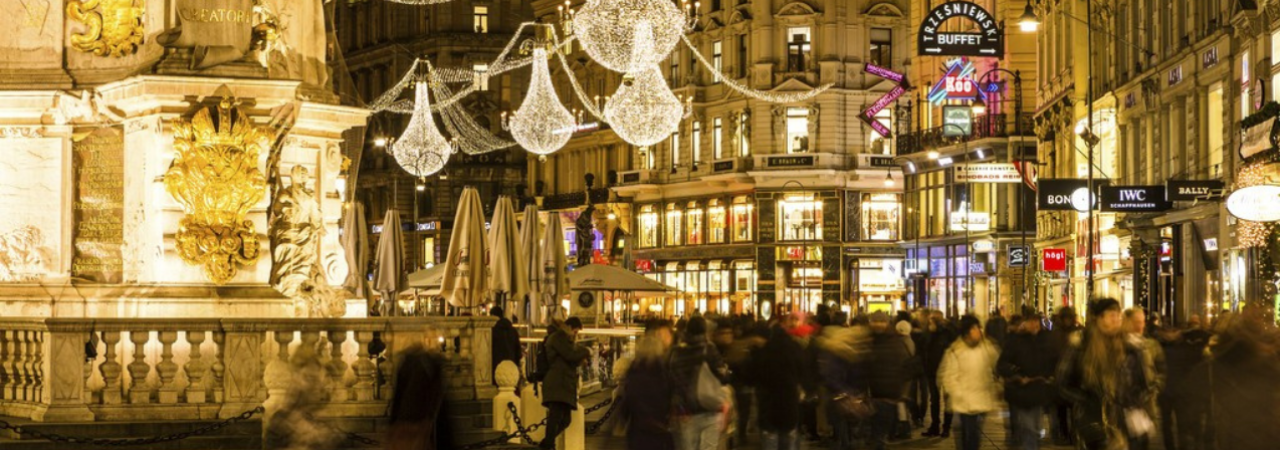 Vánoční ulice Graben ve Vídni