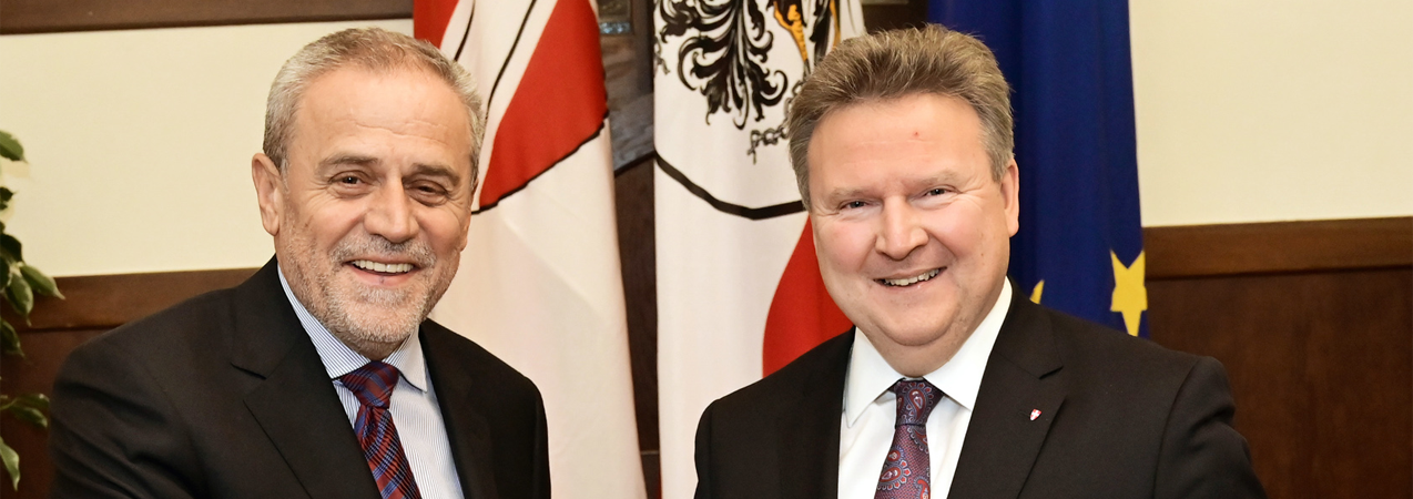 Zagrebs Bürgermeister Milan Bandić (links) und Wiens Bürgermeister Michael Ludwig (rechts)