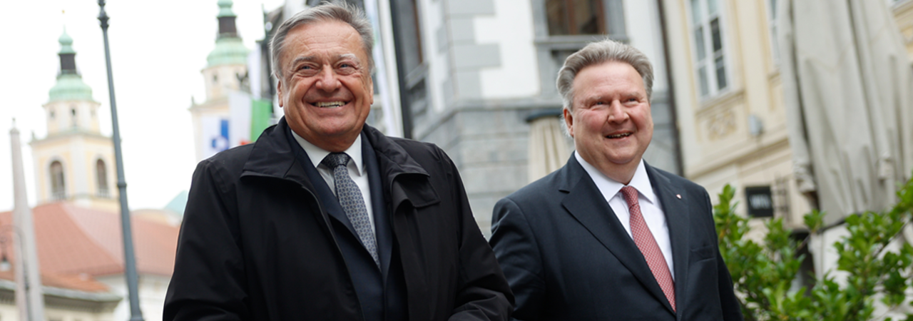 v.l.n.r.: Bürgermeister von Ljubljana, Zoran Janković, und Bürgermeister von Wien, Michael Ludwig
