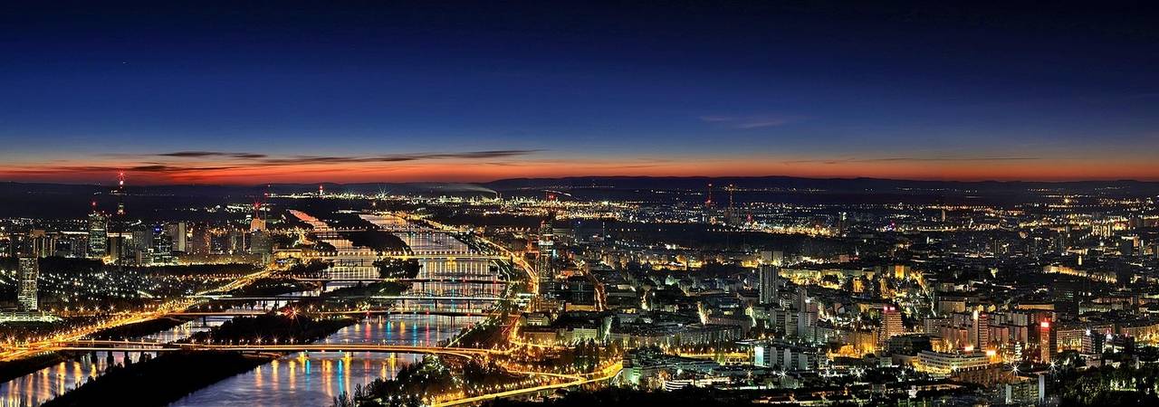 Noční pohled na Vídeň