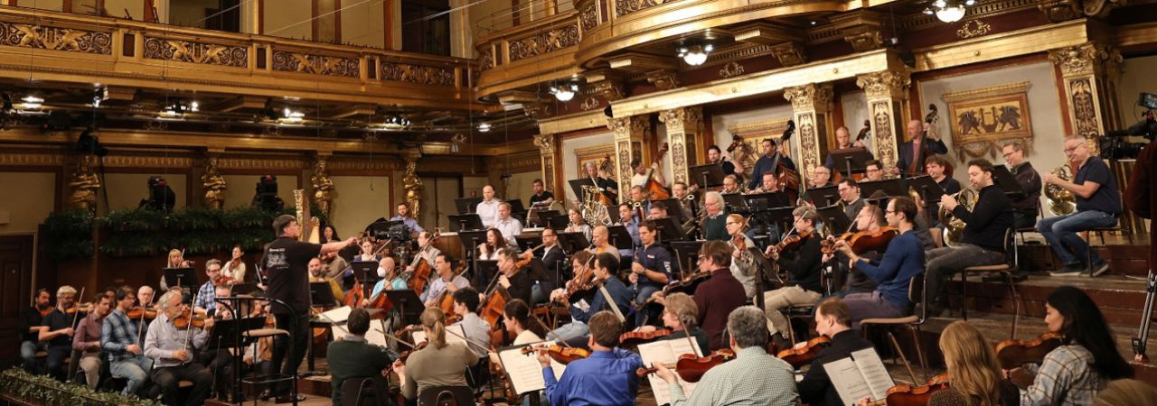 A Bécsi Filharmonikusok próba közben