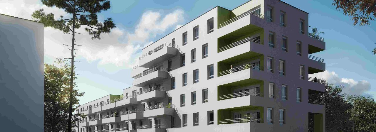 Рендъринг на нова общинска жилищна сграда във Виена
