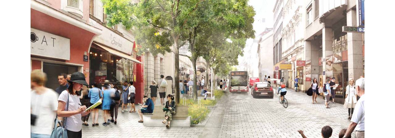 Rendering der umgebauten Neubaugasse