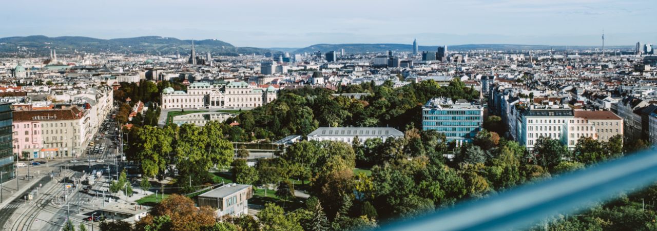 Blick auf Wien von Aussichtspunkt